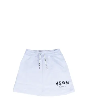MSGM Kids Logo Print Drawstring Skirt