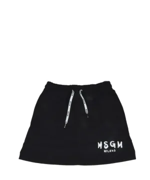 MSGM Kids Logo Print Drawstring Skirt