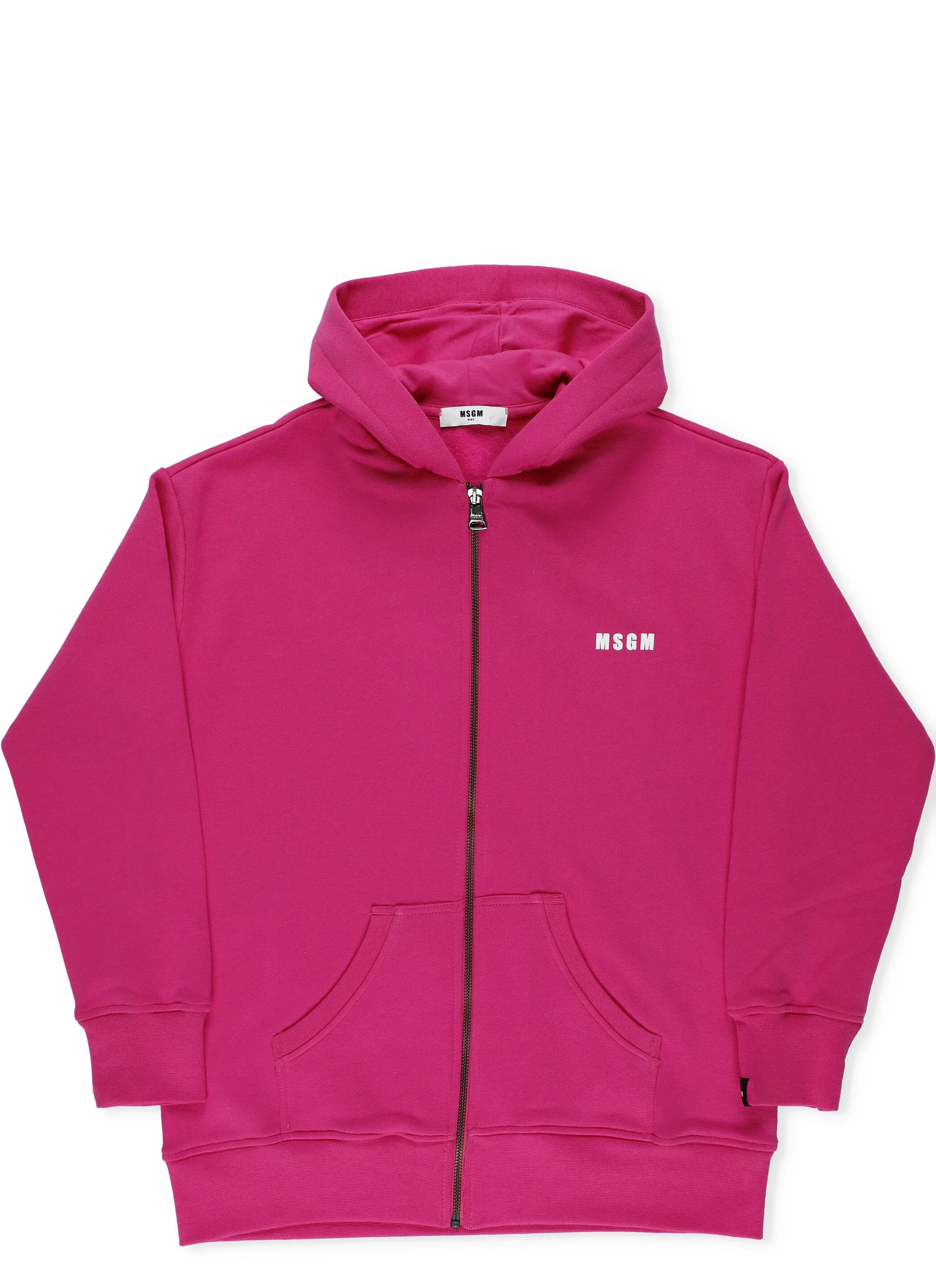 MSGM Kids Logo Print Zipped Hoodie