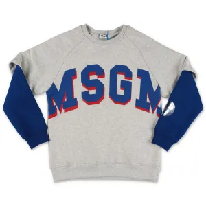 MSGM Kids Logo Printed Layered Sweatshirt