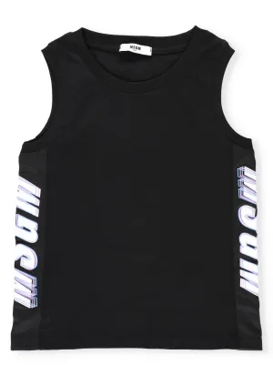 MSGM Kids Logo Printed Tank Top