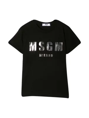 MSGM Kids Metallic Logo Effect T-Shirt