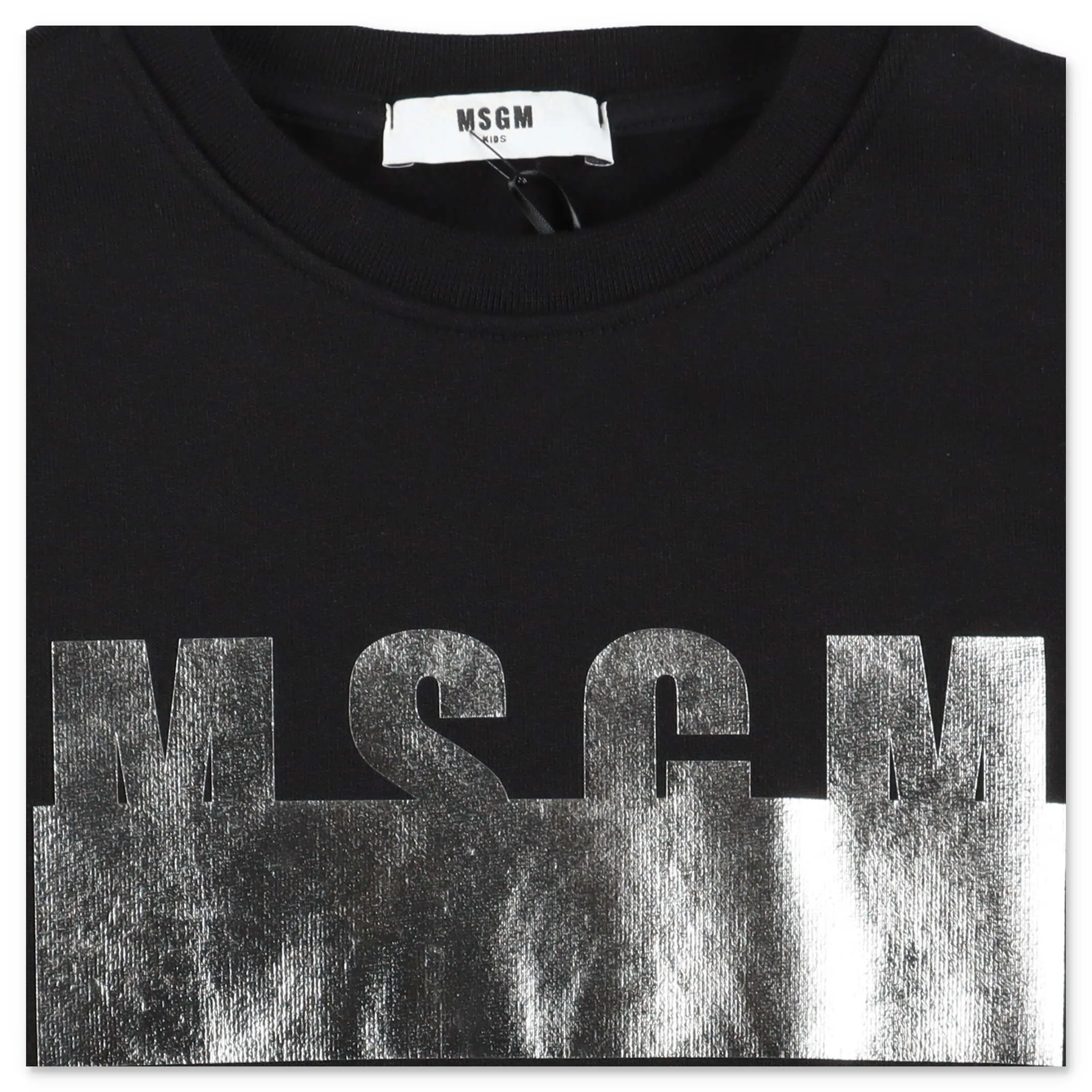 MSGM Kids Metallic Logo Printed Sweatshirt