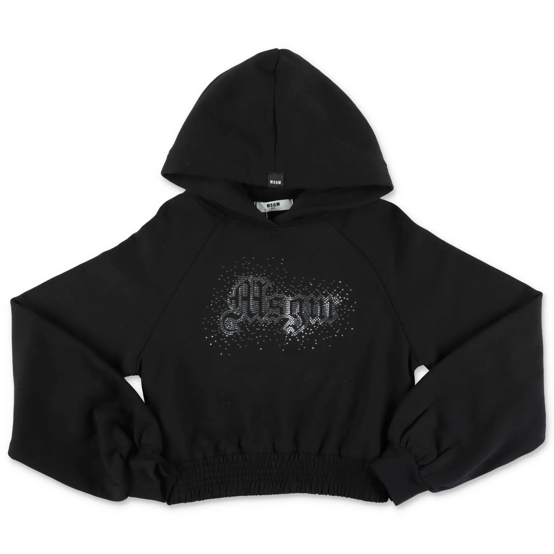 MSGM Kids Rhinestone Embellished Logo Hoodie