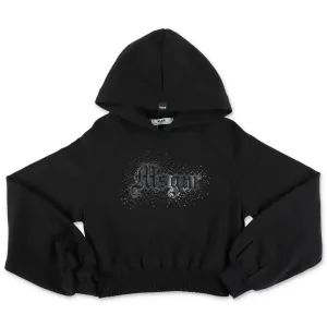 MSGM Kids Rhinestone Embellished Logo Hoodie