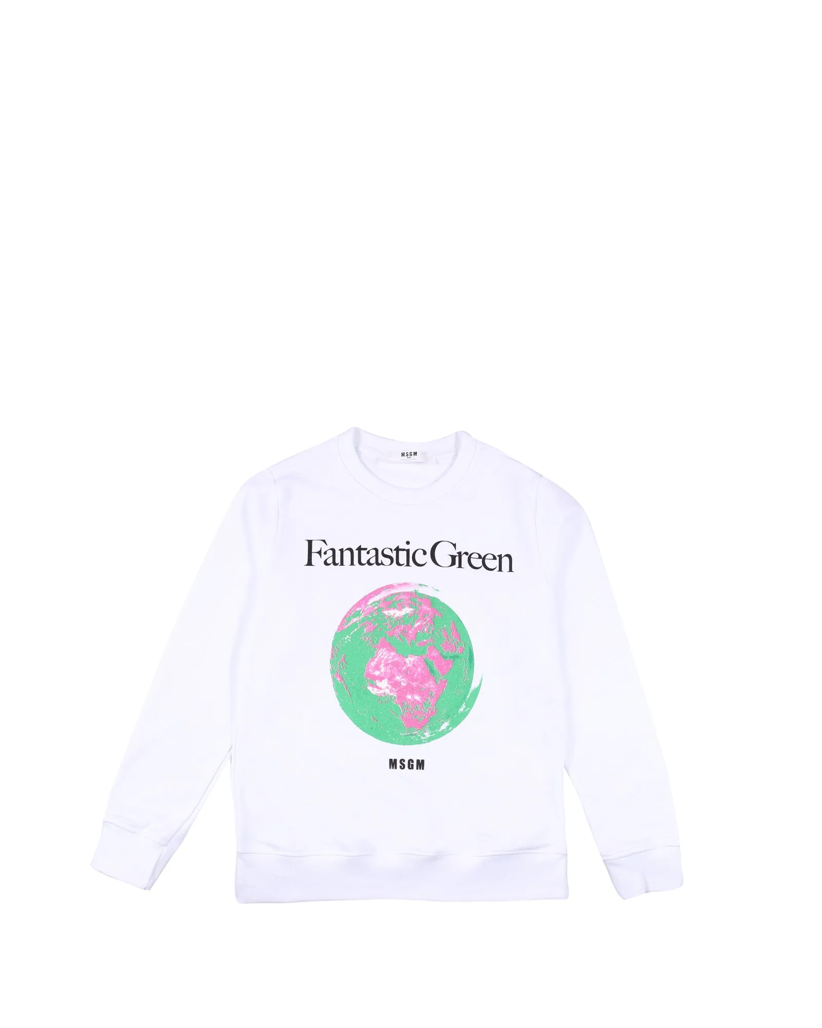 MSGM Kids Slogan Print Crewneck Sweatshirt