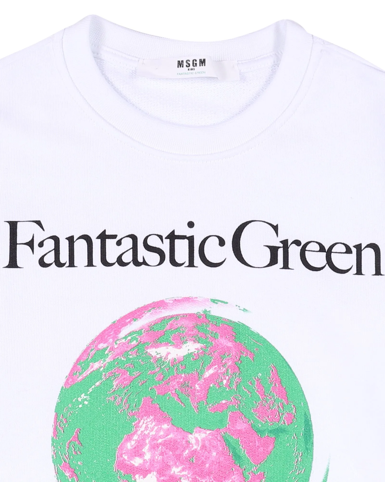 MSGM Kids Slogan Print Crewneck Sweatshirt