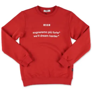 MSGM Kids Slogan Printed Crewneck Sweatshirt