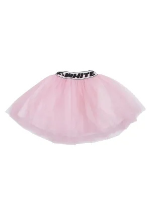 Off-White Kids Logo Embroidered Tutu Mni Skirt