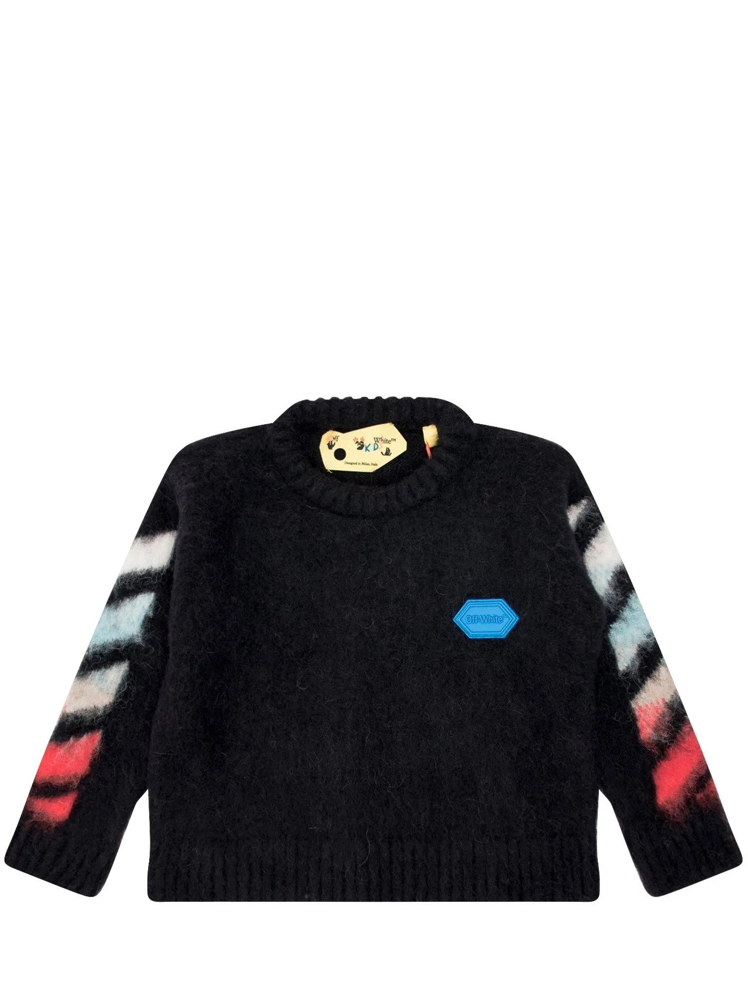 Off-White Kids Logo Patch Crewneck Knitted Jumper