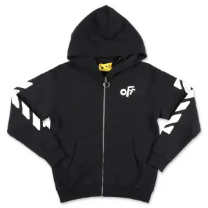 Off-White Kids Logo Printed Zipped Hoodie