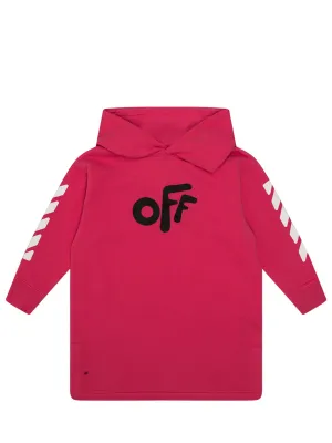 Off-White Kids Off Printed Hoodie Dress