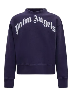 Palm Angels Kids Logo Print Crewneck Sweatshirt