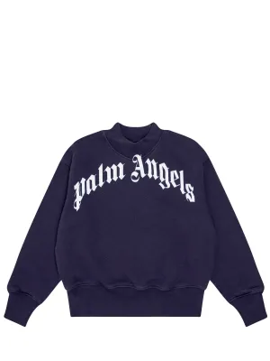 Palm Angels Kids Logo Print Crewneck Sweatshirt