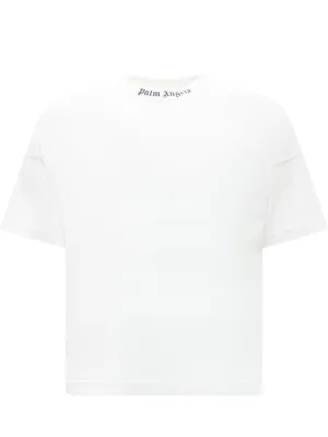 Palm Angels Kids Logo Print Crewneck T-Shirt