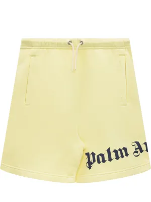 Palm Angels Kids Logo Print Drawstring Shorts