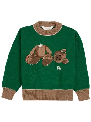 Palm Angels Kids Teddy Bear Intarsia Jumper