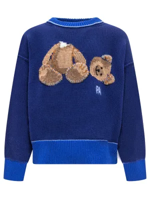 Palm Angels Kids Teddy Bear Motif Knit Jumper