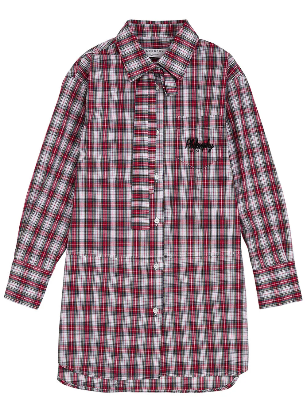 Philosophy Di Lorenzo Serafini Kids Check Print Longline Shirt