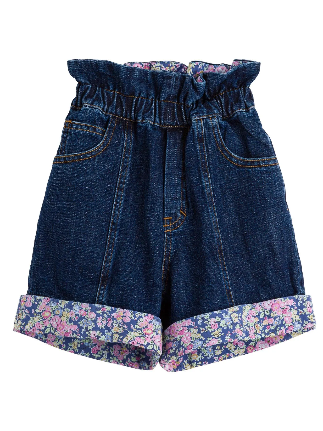 Philosophy Di Lorenzo Serafini Kids Floral Cuffed Denim Shorts
