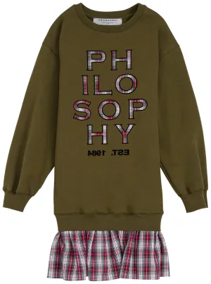 Philosophy Di Lorenzo Serafini Kids Logo Print Ruffled Dress