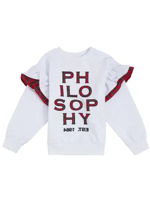 Philosophy Di Lorenzo Serafini Kids Tartan Logo Sweatshirt