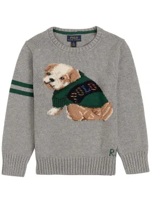 Ralph Lauren Kids Bulldog Print Crewneck Jumper