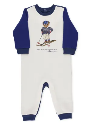 Ralph Lauren Kids Polo Bear Printed Baby Romper