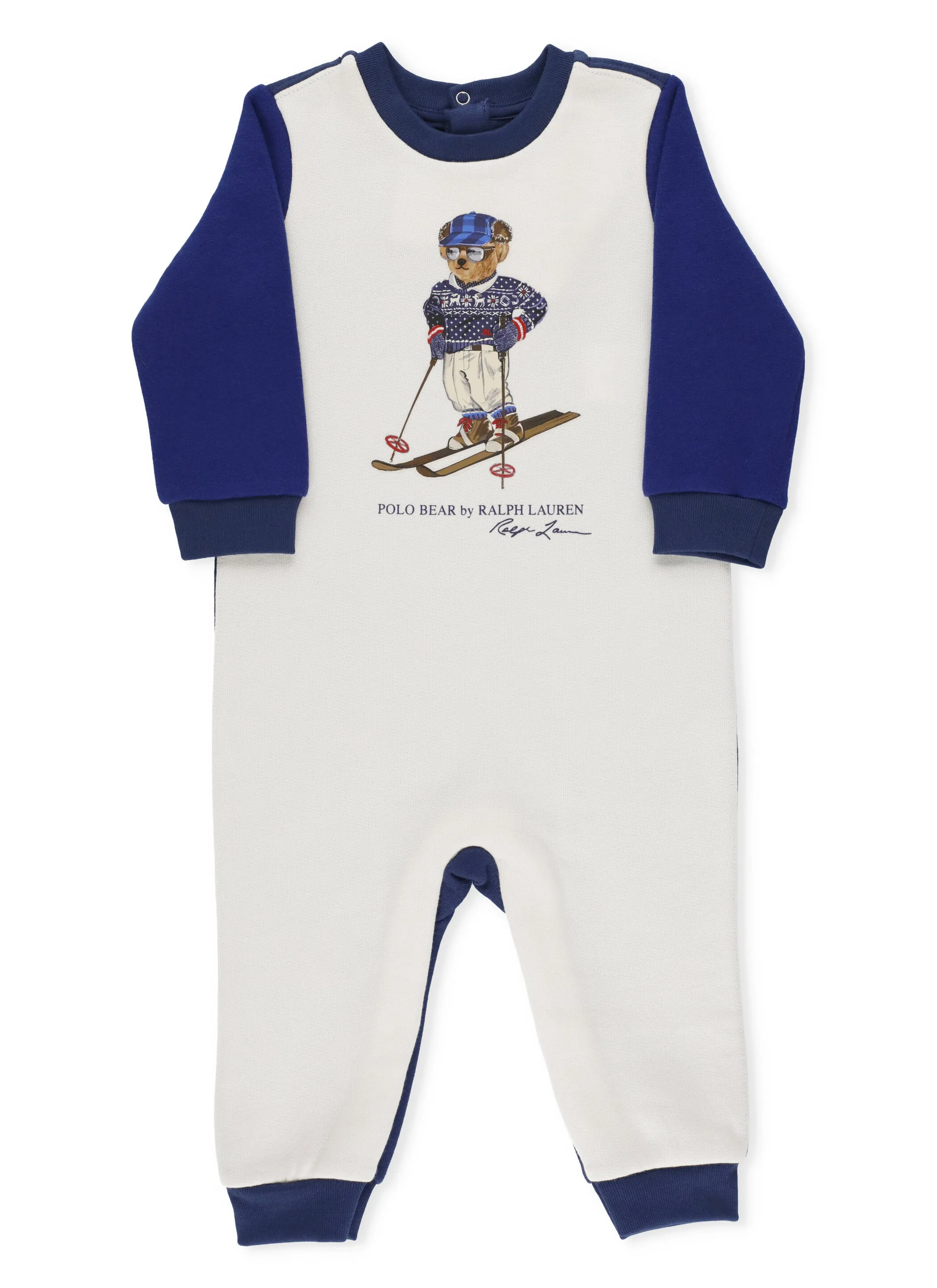 Ralph Lauren Kids Polo Bear Printed Baby Romper