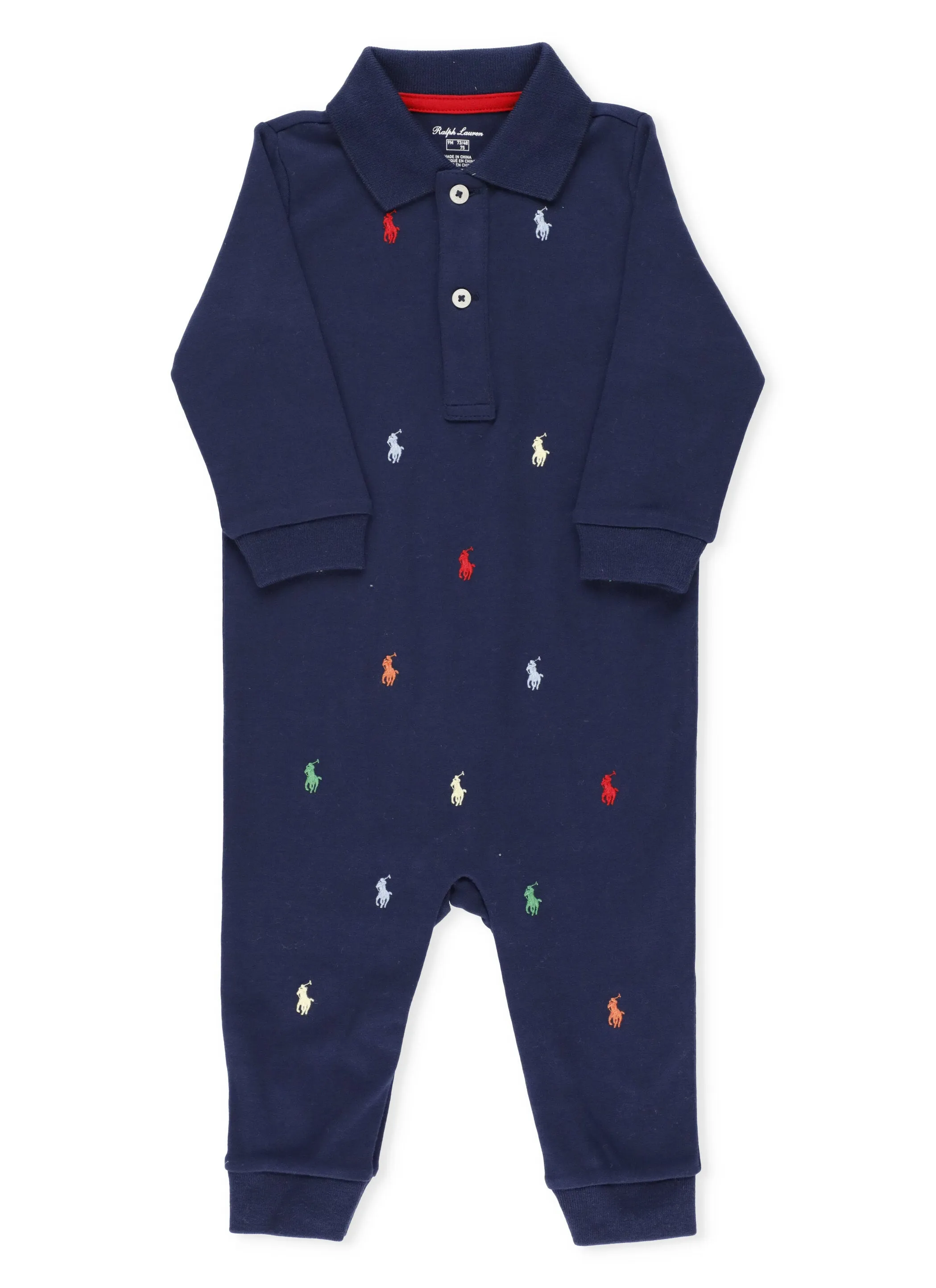 Ralph Lauren Kids Pony Embroidered Polo Collar Onesie