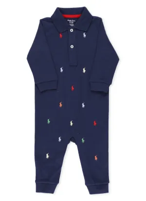Ralph Lauren Kids Pony Embroidered Polo Collar Onesie