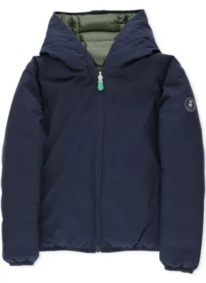 Save The Duck Kids Logo Patch Hooded Jacket
