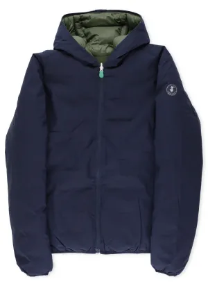 Save The Duck Kids Logo Patch Hooded Jacket