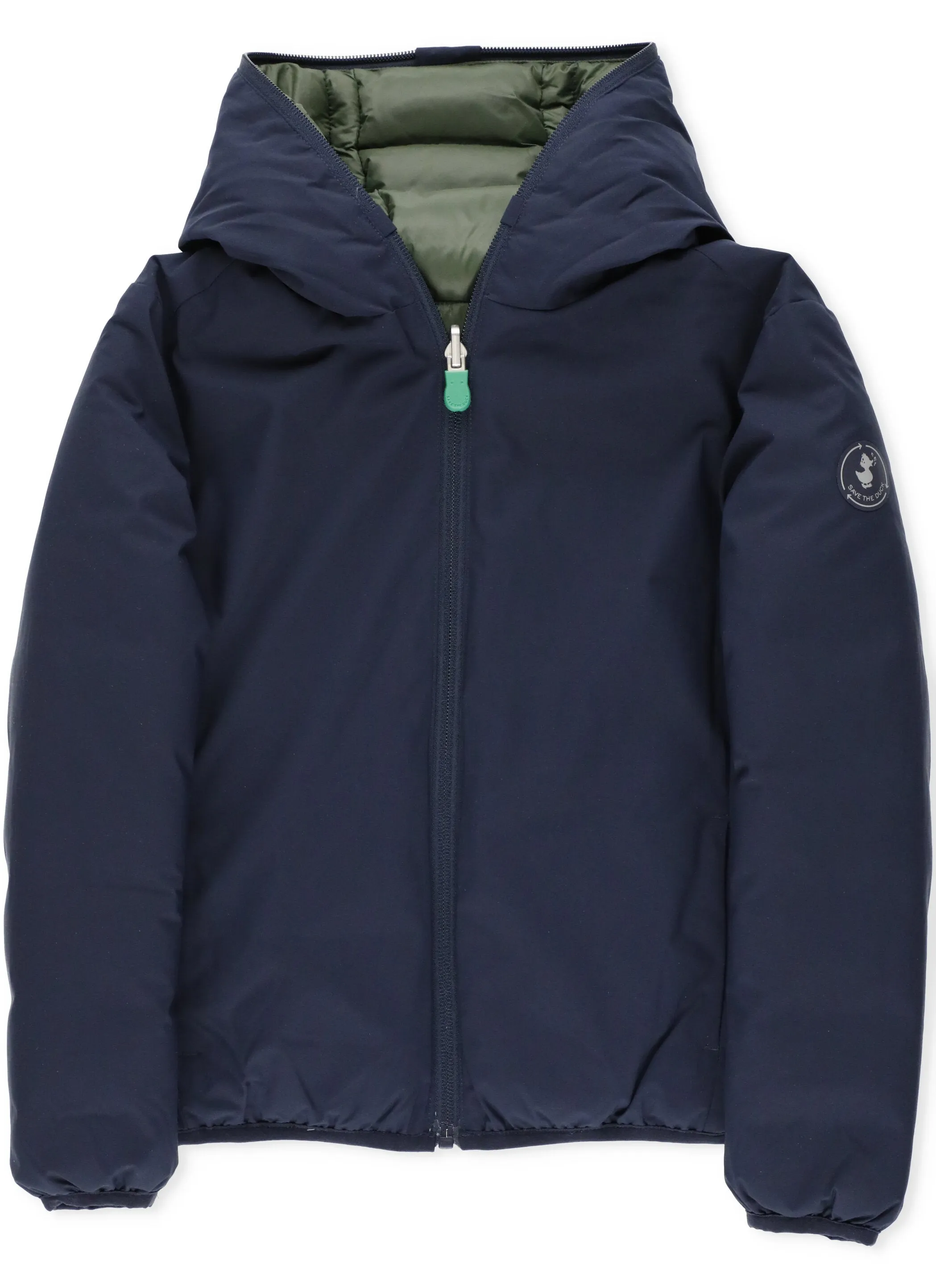 Save The Duck Kids Logo Patch Hooded Jacket
