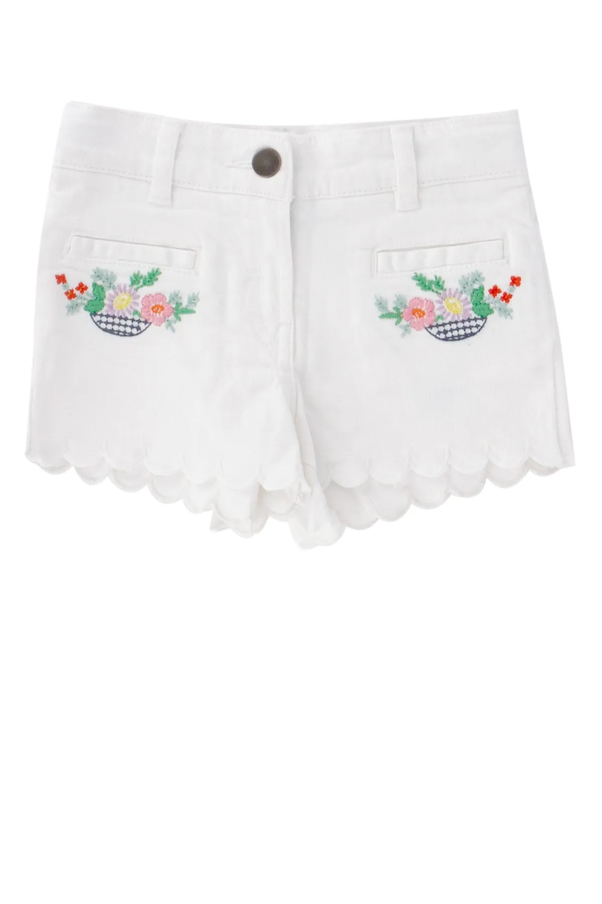 Stella McCartney Kids Flower Embroidered Denim Shorts