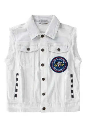 Stella McCartney Kids Gingham Check Denim Gilet