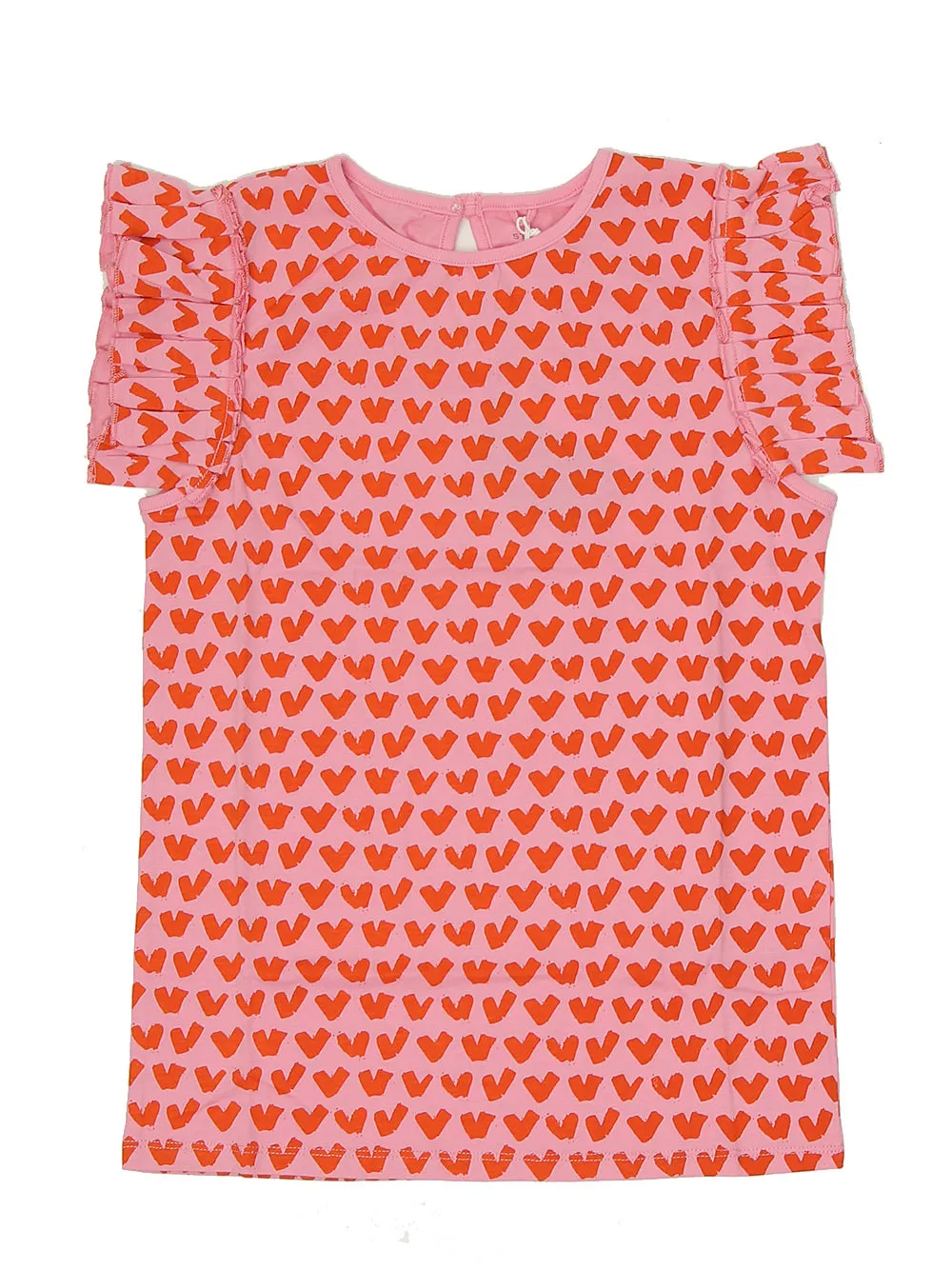 Stella McCartney Kids Heart Motif Ruffled Sleeve Top