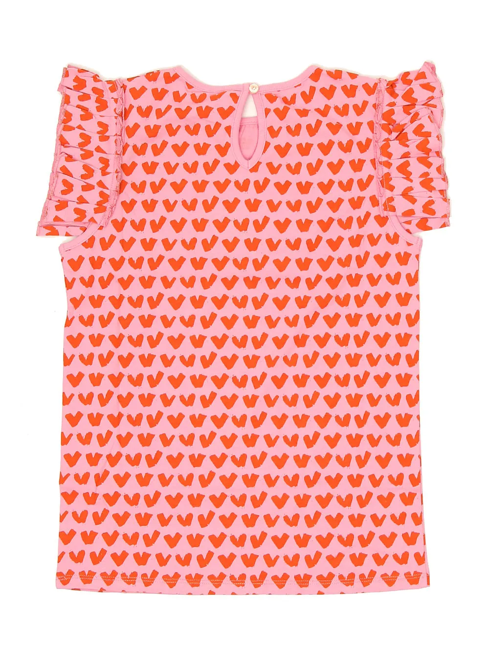 Stella McCartney Kids Heart Motif Ruffled Sleeve Top