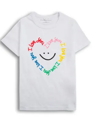 Stella McCartney Kids I Love You Heart Printed T-Shirt