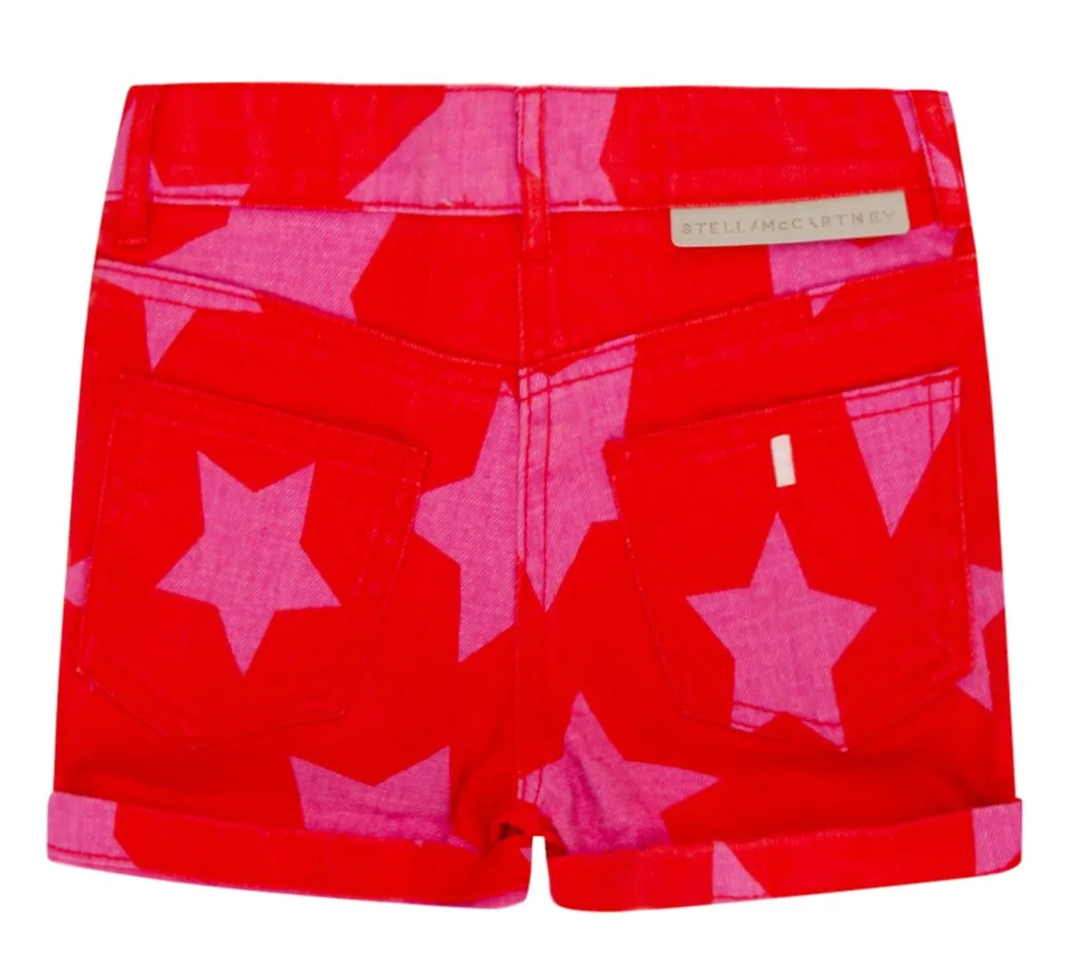 Stella McCartney Kids Star Printed Logo Detailed Denim Shorts