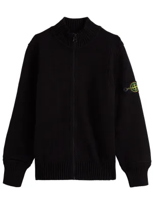 Stone Island Junior Logo Patch Zip-Up Jacket