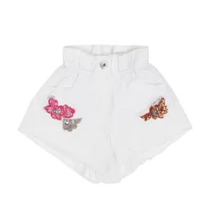 TWINSET Kids Floral Embellished Shorts