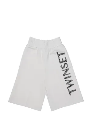 TWINSET Kids Logo Embellished Wide Leg Shorts