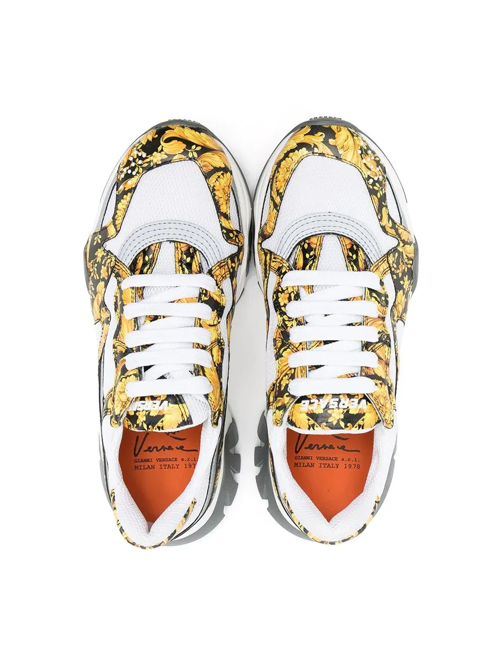 Versace Kids Barocco Print Sneakers