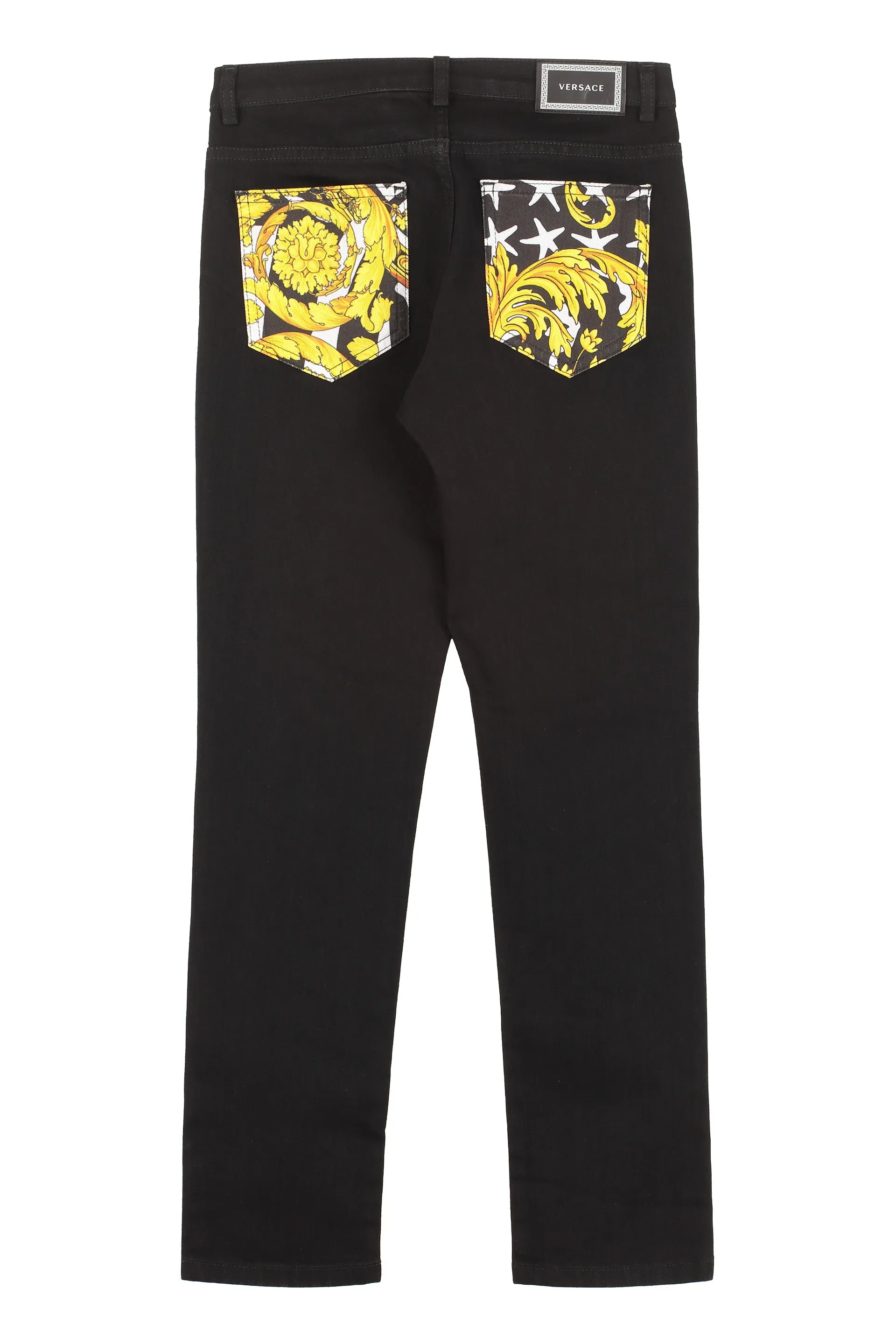 Versace Kids Barocco Printed Pocket Jeans