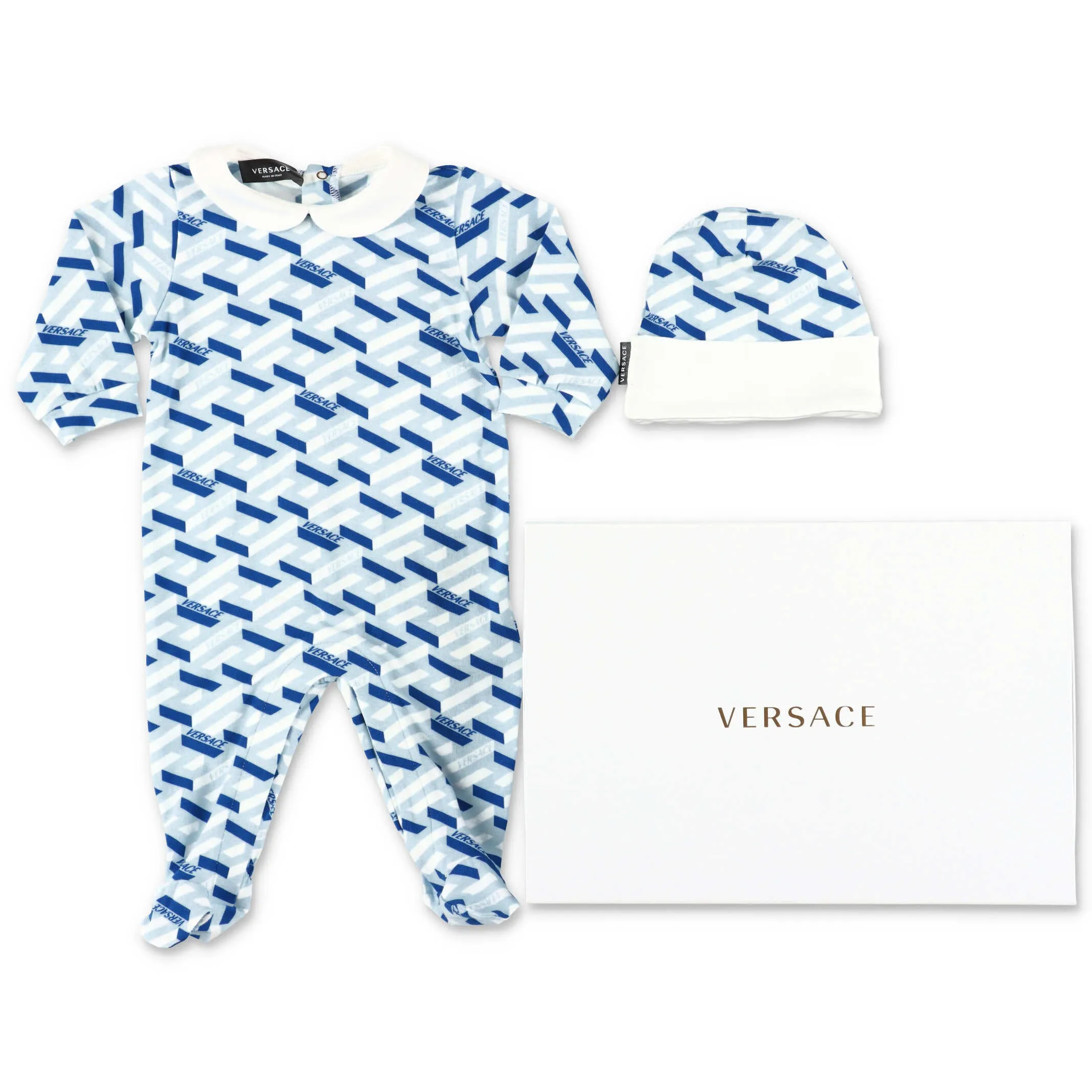 Versace Kids Greca Print Two-Piece Babygrow Set