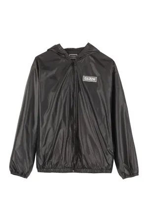 Versace Kids Logo Patch Hooded Windbreaker