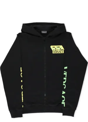 Versace Kids Logo Printed Hooded Jacket