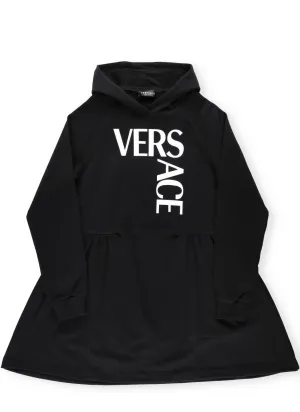 Versace Kids Logo Printed Hoodie Dress