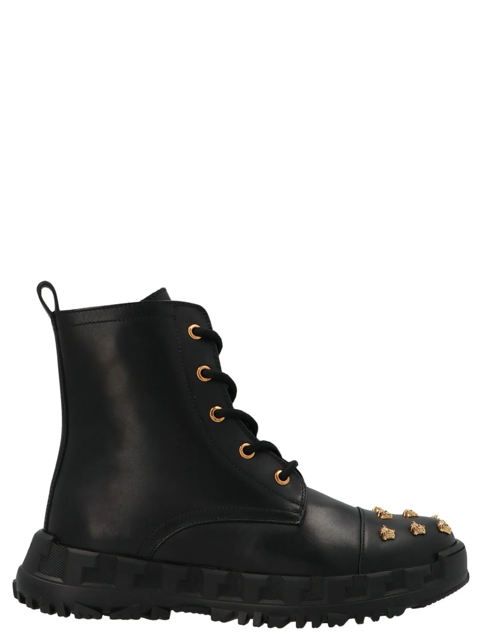 Versace Kids Medusa Studded Lace-Up Boots